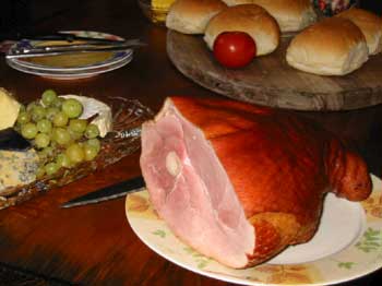 Ham on a table